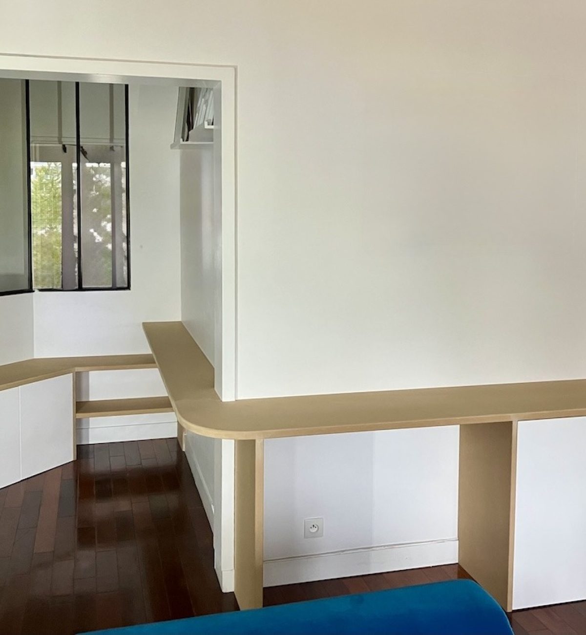 Projet de mobilier sur mesure réalisé à La Garenne-Colombes par Sequoïart menuisier situé à Courbevoie.